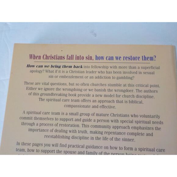 Restoring the Fallen A team approach to caring, confronting & reconciling Book - Picture 3 of 5